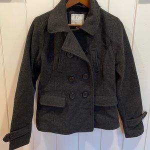 American Eagle dark grey pea coat size M
